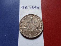 FRANCE 2 FRANCS 1916 ARGENT - 2 Francs