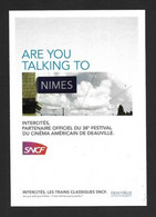 CPM.    Cart'Com.    SNCF Intercités Partenaire Du Festival Du Cinéma Américain De Deauville 2012.   Train.   Postcard. - Publicité