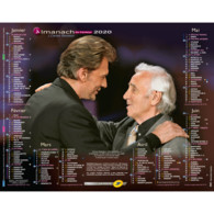 Calendrier Almanach La Poste PTT 2020 JOHNNY HALLYDAY Et CHARLES AZNAVOUR Cartier Bresson - Grand Format : 2001-...