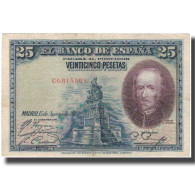 Billet, Espagne, 25 Pesetas, 1928, 1928-08-15, KM:74b, TTB - Other & Unclassified