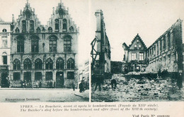 YPRES - LA BOUCHERIE AVANT ET APRES LE BOMBARDEMENT - STEREOCARD - Ieper