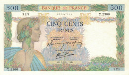 France, 500 Francs, La Paix, 1941, 1941-02-06, NEUF, Fayette:32.14, KM:95b - 500 F 1940-1944 ''La Paix''