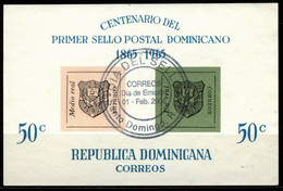 Dominicana 1965 Sheet 35 1st Dominican Stamps - Centenary - Dominicaine (République)