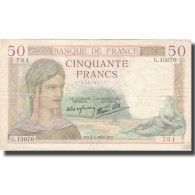 France, 50 Francs, Cérès, 1940, 1940-04-04, TTB, Fayette:18.42, KM:85b - 50 F 1934-1940 ''Cérès''