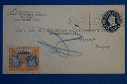 S3 ETATS UNIS  BELLE LETTRE  ENTIER RARE  1912 NEW HAVEN  POUR  LA HONGRIE  + AFFRANCH PLAISANT - Lettres & Documents