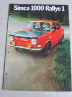 SIMCA 1000 Rallye 1 - 6 Pages  - Format 21 X 29.7   **** EN ACHAT IMMEDIAT **** - Publicidad