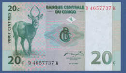 CONGO Democratic Republic - P.83 – 20 Centimes 1997 UNC  Printer: Tumba Bruk, Sweden - République Démocratique Du Congo & Zaïre