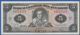 ECUADOR  - P.108b HY(1) – 5 Sucres 20.04.1983 UNC Series HY - Ecuador