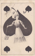 Antique Playing Card Postcard With A Fantasy Lady, Circulated 1901 (pk80345) - Donne