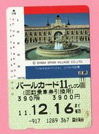 GIAPPONE Ticket Biglietto Architettura Shima Spain Village Railway  Card 3.900 ¥ - Usato - World