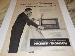 ANCIENNE PUBLICITE RECEPTEUR DUCRETET THOMSON 1957 - Autres & Non Classés