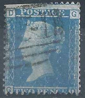 Victoria 17I, 2 P.blau            1858 - Gebruikt