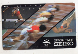 JAPON TELECARTE SPORT JEUX OLYMPIQUES ATHTLETISME BARCELONE 1992 SEIKO - Jeux Olympiques