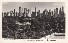 016 - Real B&W Photo RPPC 1925-1942 - New York City Central Park - By (e) Wm. Frange - 2 Scans - Central Park
