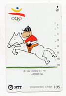 JAPON TELECARTE SPORT JEUX OLYMPIQUES BARCELONE 1992  EQUITATION - Jeux Olympiques