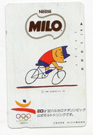 JAPON TELECARTE SPORT JEUX OLYMPIQUES BARCELONE 1992 CYCLISME MILO NESTLE - Olympic Games
