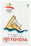 JAPON TELECARTE SPORT JEUX OLYMPIQUES BARCELONE 1992 NATATION TOYOTA - Jeux Olympiques
