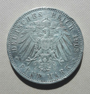 Germania, Prussia, 5 Marchi 1903 A Berlin Guglielmo II Argento - Germany Preussen 5 Mark Wilhelm II Silver - 2, 3 & 5 Mark Zilver