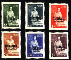 Finland East Karelia 1942 Mi 22-27 Marshall G. Mannerheim MH - Militärmarken