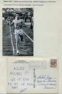 ATHLETISME - MICHEL JAZY  Signature Autographe Sur Carte Postale + Cp Lui étant Adressée Par Un Fan - Sportifs