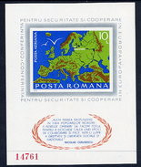 ROMANIA 1975 European Security Conference Imperforate  Block MNH / **.  Michel Block 125 - Blocks & Sheetlets