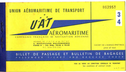 BILLET UTA . DE POINTE NOIRE . 1961 - Tickets