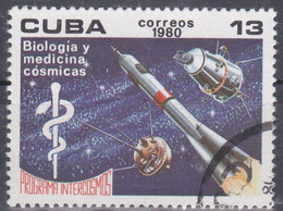 Kuba 1980. Interkosmosprogramm, Medizinische Experimente, Lunik1, Trägerrakete, Satellit, Mi 2474 Gebraucht - América Del Norte