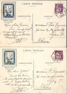 2 CP Entier Paix Storch A4a + A4b Bleu Et Vert CAD Exposition Philatélique Internationale PEXIP Paris 1937CAD 21 6 1937 - Standard Postcards & Stamped On Demand (before 1995)
