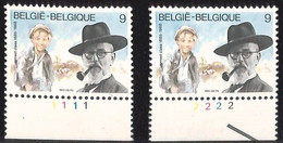 D - [163682]TB//**/Mnh-Belgique 1985 - N° 2191-pl1/2, Ernest Claes Et De Witte, Ecrivains, Littérature, N° De Planche, S - Writers