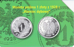 TARJETA DE POLONIA DE UNA MONEDA DE 1 ZLOTY (COIN) - Sellos & Monedas