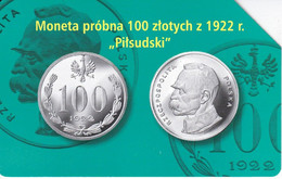 TARJETA DE POLONIA DE UNA MONEDA DE 100 ZLOTY (COIN) - Sellos & Monedas