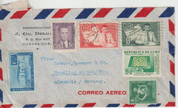 Cuba 1957 Lettre Par Avion Pour L'Allemagne - Storia Postale