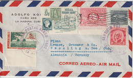 Cuba 1955 Lettre Par Avion Pour L'Allemagne - Brieven En Documenten