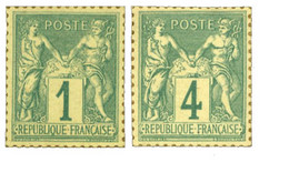 France : Type Sage 1 C. Et 4 C. Sur Bristol - Sonstige & Ohne Zuordnung