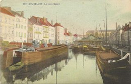 REF4226/ CP-PK Bruxelles Le Vieux Bassin Péniches à Quai - Transport (sea) - Harbour