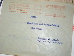 POLAND Enveloupe EMA PEPEGE MENISCALCO FERRO CAVALLO GRUDZIADZ ROSSA1928 IC7733 - Autres & Non Classés