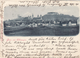 4445) GRUSS Aus ELLWANGEN - Wunderbare S/W LITHO - HAUS DETAILS Mit Strasse 1900 !! - Ellwangen