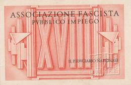 Tessera - Associazione Fascista Pubblico Impiego - Anno XVIII - Membership Cards