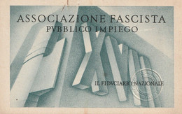 Tessera - Associazione Fascista Del Pubblico Impiego - Anno XVII - Tessere Associative