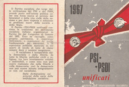 Tessera - PSI PSDI Unificati  1967 - Tessere Associative