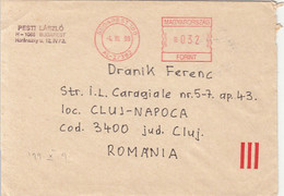 95735- BUDAPEST, AMOUNT 32 RED MACHINE STAMP ON COVER, 1999, HUNGARY - Briefe U. Dokumente