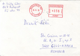 95736- BUDAPEST, AMOUNT 32 RED MACHINE STAMP ON COVER, 2001, HUNGARY - Brieven En Documenten