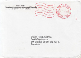 95740- BUDAPEST TAXE PERQUE RED MACHINE STAMP ON COVER, 2002, HUNGARY - Covers & Documents