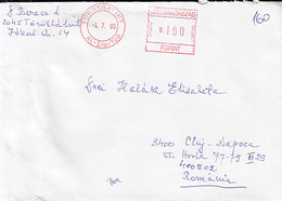 95743- TOROKBALINT, AMOUNT 160 RED MACHINE STAMP ON COVER, 2005, HUNGARY - Brieven En Documenten