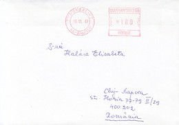 95747- TOROKBALINT, AMOUNT 180 RED MACHINE STAMP ON COVER, 2007, HUNGARY - Cartas & Documentos