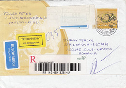 95753- SZIGETSZENTMIKLOS, AMOUNT 950 MACHINE PRINTED STICKER STAMP ON REGISTERED COVER STATIONERY, 2008, HUNGARY - Covers & Documents