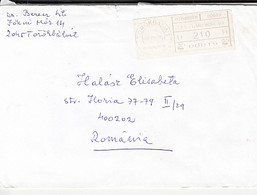 95755- TOROKBALINT, AMOUNT 210 MACHINE PRINTED STICKER STAMP ON COVER, 2009, HUNGARY - Storia Postale