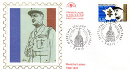 " MARECHAL LECLERC " Sur Enveloppe 1er Jour Sur Soie De 1997. N° YT 3126  Parfait état. FDC - Militaria