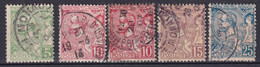 MONACO - 1901 - YVERT N°22/25 OBLITERES - COTE = 10.5 EUROS - Usados