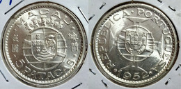 PORTUGAL MACAU 5 PATACAS 1952 Km#5 SILVER BU (G#05-27) - Macau